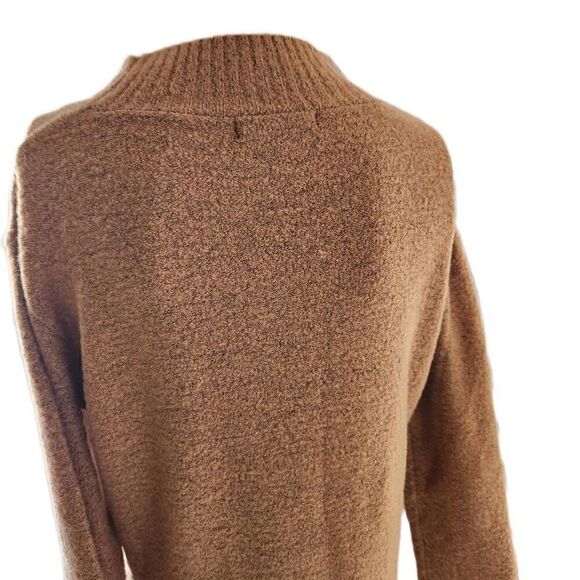 Mak women's large copper maxi high neck long sleeve sweater stretchy dress - Picture 2 of 5